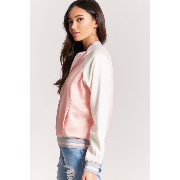 NWOT Satin Varsity Style Jacket Size S - Picture 2 of 4